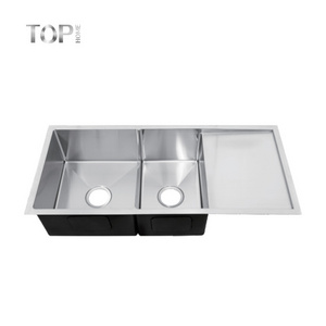 Commercial Restaurant Kitchen 39" Stainless Steel Workstation Double Sink With Drainboard