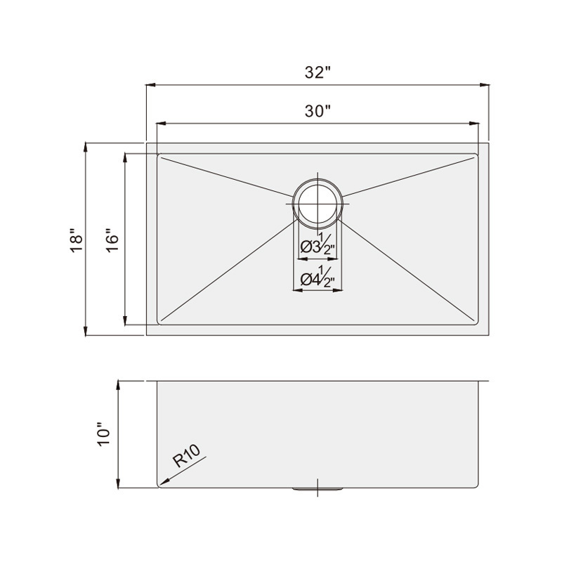 Hot Selling Single Bowl Kitchen Sinks 16 Gauge Stainless Steel Undermount Sink