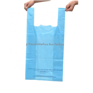 Customized Supermarket T-Shirt Bag Biodegradable Shopping Plastic Bag Grocery Shopping Bags For Export In Bulk