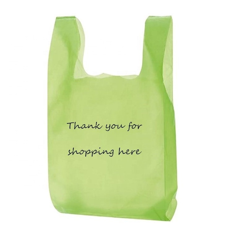 Customized Supermarket T-Shirt Bag Biodegradable Shopping Plastic Bag Grocery Shopping Bags For Export In Bulk