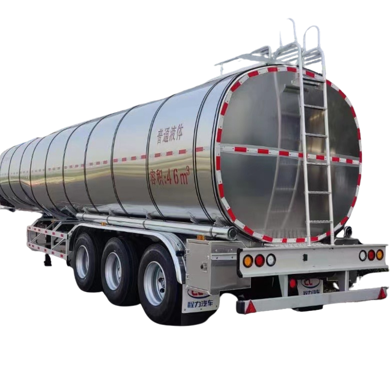 3 Axles 46000L Aluminum Alloy Gasoline Petrol diesel Cooking Oil Mirror Insulated tank blended edible oil tanker semitrailer