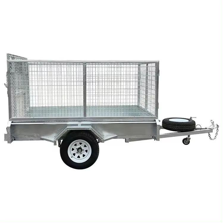 12x6 Tandem Dual Axle Box Trailer Galvanized Car Trailer With 600/900mm Cage