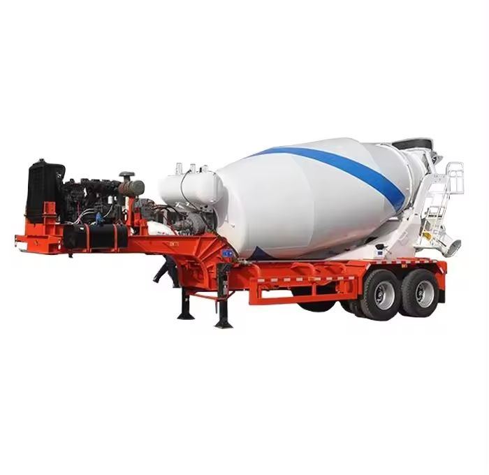 HOT SALES 2 AXLE 15CBM  HIGH OPERATING EFFICIENCY CONCRETE MIXING SEMI TRAILER