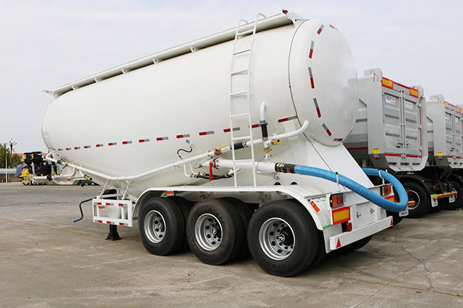 Tri-axle 60cbm 60 ton 70 ton  for cement powder tanker dry silo bulk cement bulker tank trailer for sale