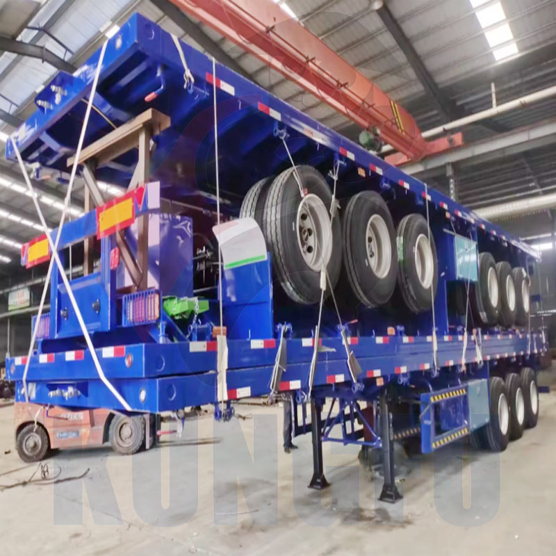 20ft Container trailers 3 axle flatbed semi trailer flat bed trailer for container transporting