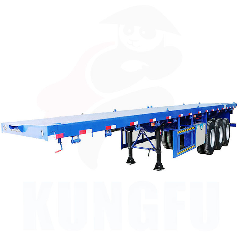 20ft Container trailers 3 axle flatbed semi trailer flat bed trailer for container transporting