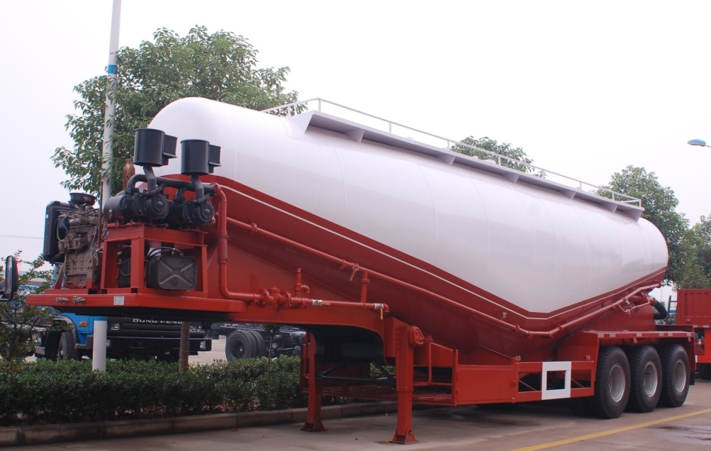 Tri-axle 60cbm 60 ton 70 ton  for cement powder tanker dry silo bulk cement bulker tank trailer for sale