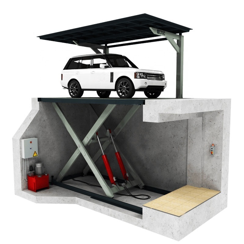 Hydraulic double parking car lift underground parking lift price