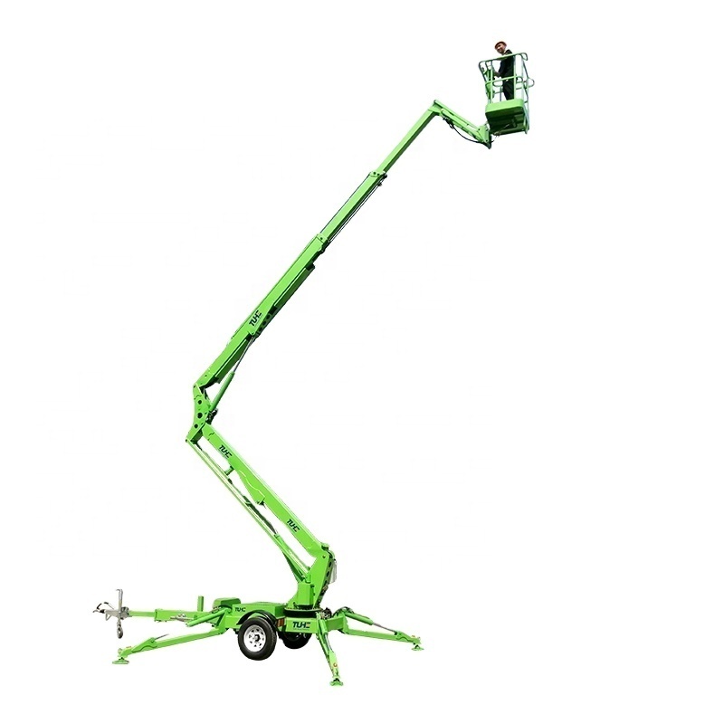 TUHE 10-24m trailer boom lift/cherry picker used for tree pruning/street lights repair