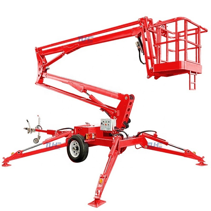 China mini small articulating boom lift truck trailer cherry picker 25m