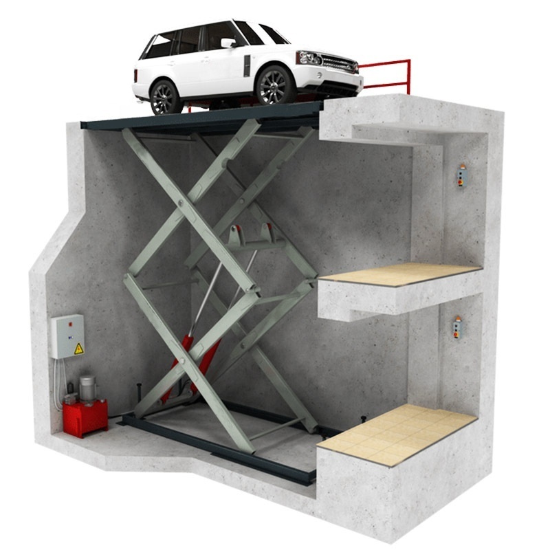 Hydraulic double parking car lift underground parking lift price