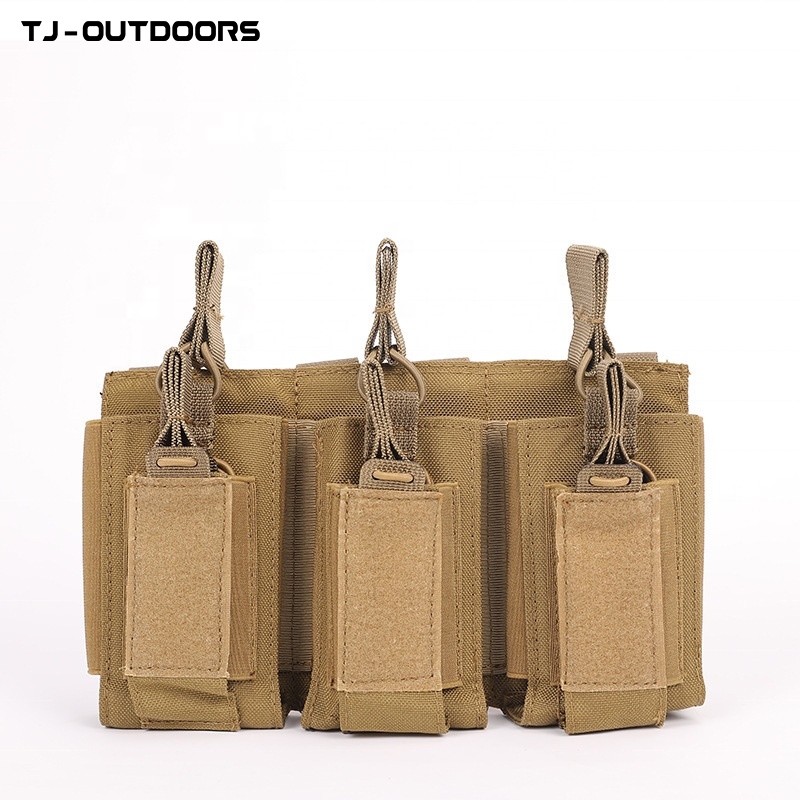 The adjustable tactical three magazine bag opens at the top of the TJ cartridge bag