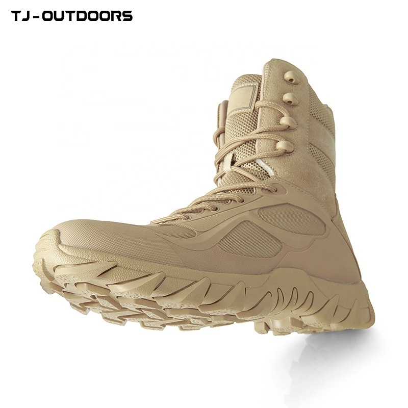 Wholesale sale of ODM Israel High Ankle waterproof wear straddle sand tactical boots with side zippers