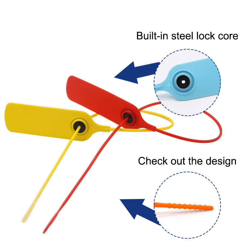 TX-PS107 Tamper Proof Plastic Label Seal Lock Pull Tight Seal Disposable Plastic Security Seal