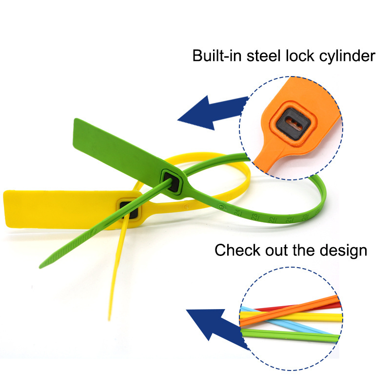 TX-PS501 money bag plastic strip seals with numbered plastic locks of pet plastic seals