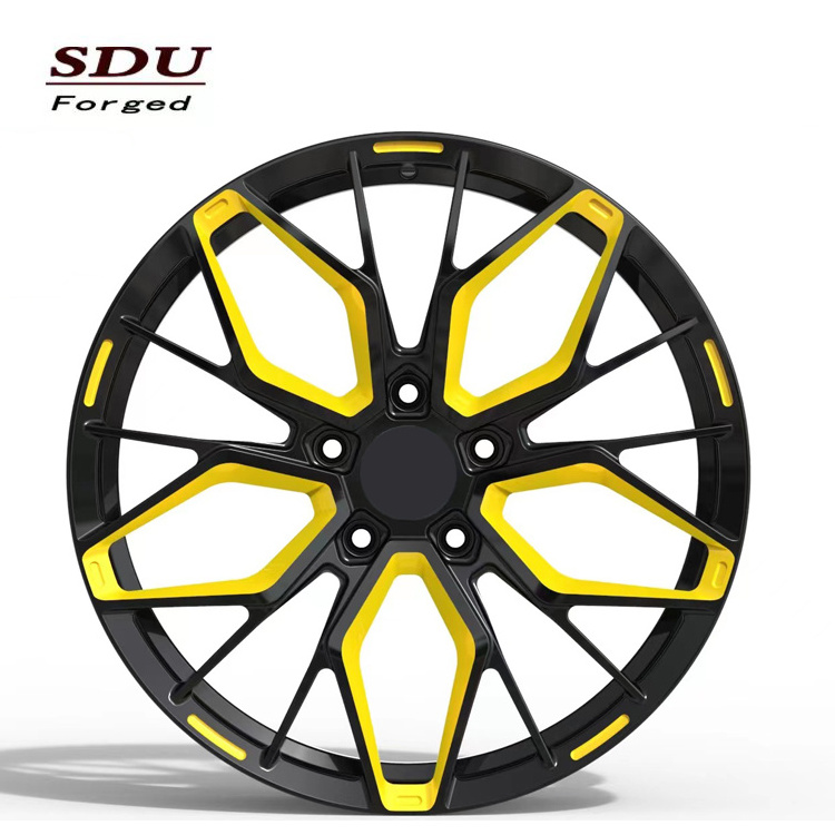 Color combo forged custom wheels 20 inch 21'' 22''  5x130 5x120 5x112 71.6 66.6 72.6 for 991 992 rs5 m3 m4 335i w222 yellow rims