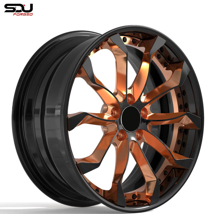 T-6061 16 to 24 inch  rose gold 2 piece wheels 19 car rims 2 piece wheels forged for E300 E200 E350 series