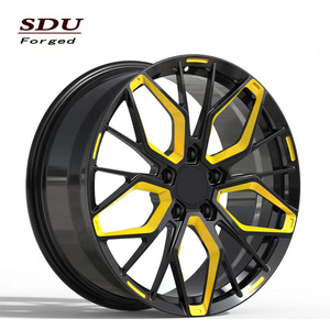 Color combo forged custom wheels 20 inch 21'' 22''  5x130 5x120 5x112 71.6 66.6 72.6 for 991 992 rs5 m3 m4 335i w222 yellow rims