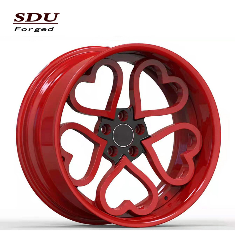 Factory Wholesale Custom forged wheels Affordable Sport Wheels For Cars Negative Offset Rims with hearts 18-24 inches 2pc Forged