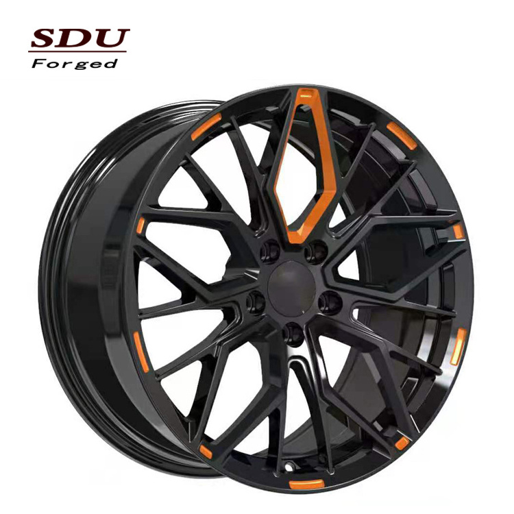 18 19 20 21 22 23 24 inch of alloy forged wheels high quality T6061 Black+orange sport style car rims for F10 G30 G20