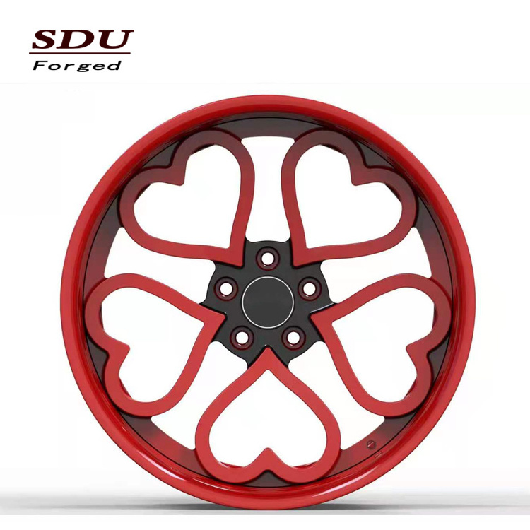 Factory Wholesale Custom forged wheels Affordable Sport Wheels For Cars Negative Offset Rims with hearts 18-24 inches 2pc Forged