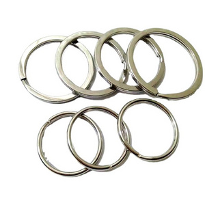 Hot Sale Stainless Steel For Keychains Fashion Metal Keyring Polished Flat Edge Style Metal Parts Key Ring