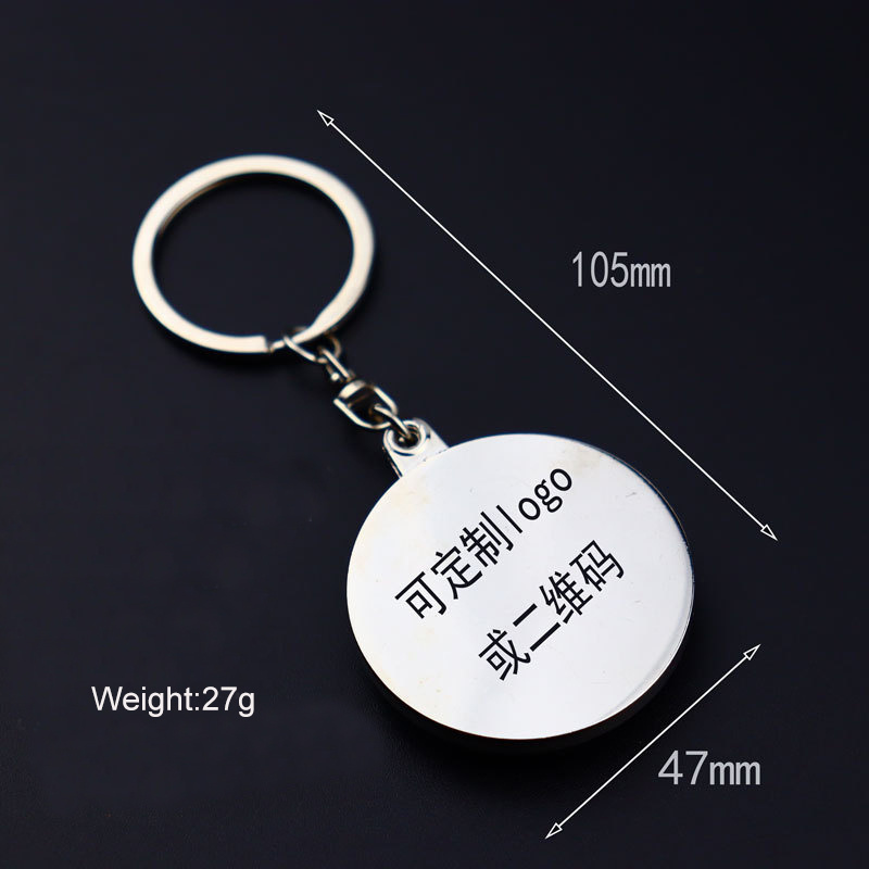 Key Holder Fashion Creative Spinning Casino Props Keyring Key Chain Metal Gambling Russian Roulette Keychain