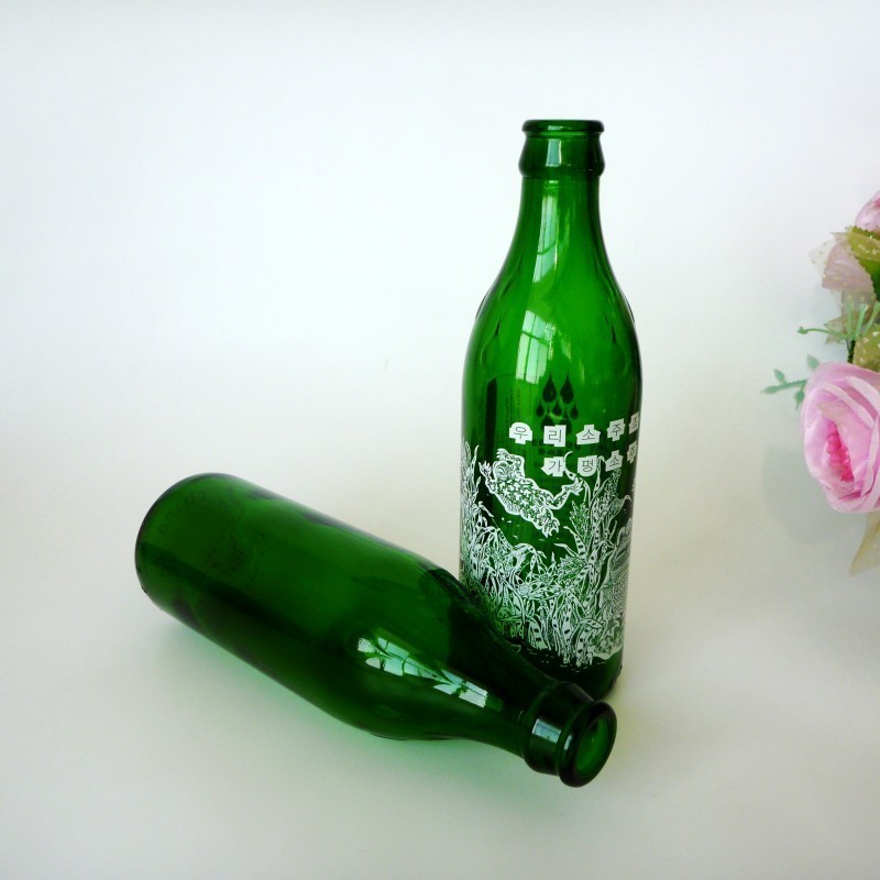 Factory wholesale high quality 350ml beverage dark green glass bottle 375ml green beer bottle glass soda bottle