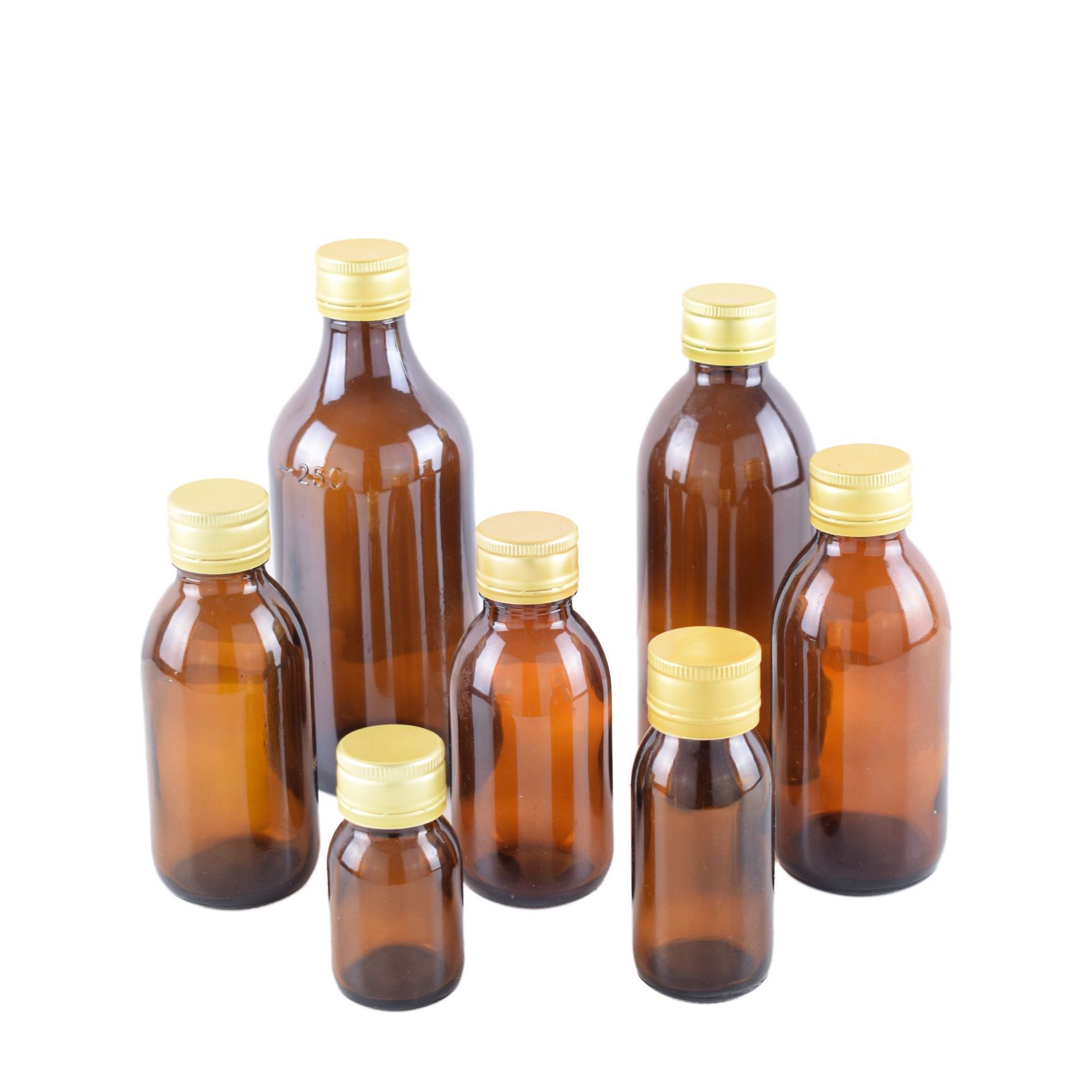 2oz 60ml amber glass syrup bottle with ROPP lid