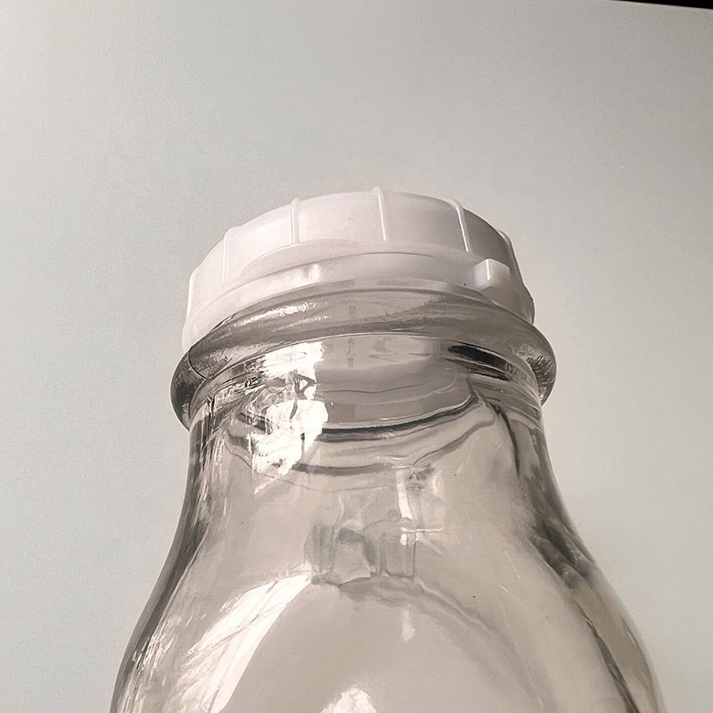 food grade 12oz 16oz 32oz French square milk glass bottle for cold press juice with tamper-evident cap