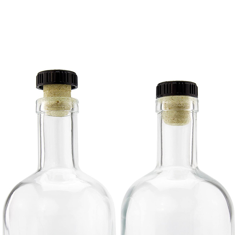 Nordic style 12oz 355ml liquor bottles ,Clear Glass Bottles w/T-Top Synthetic Corks