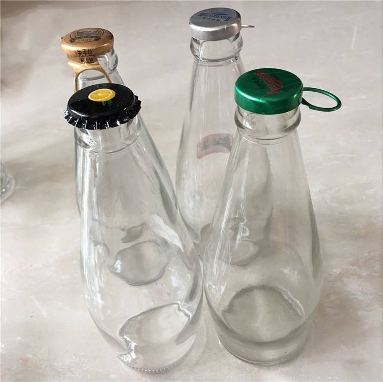 290ml Clear Glass Bottle Basil Seed Drink With Lids And Ring Pull Caps,Crown Caps