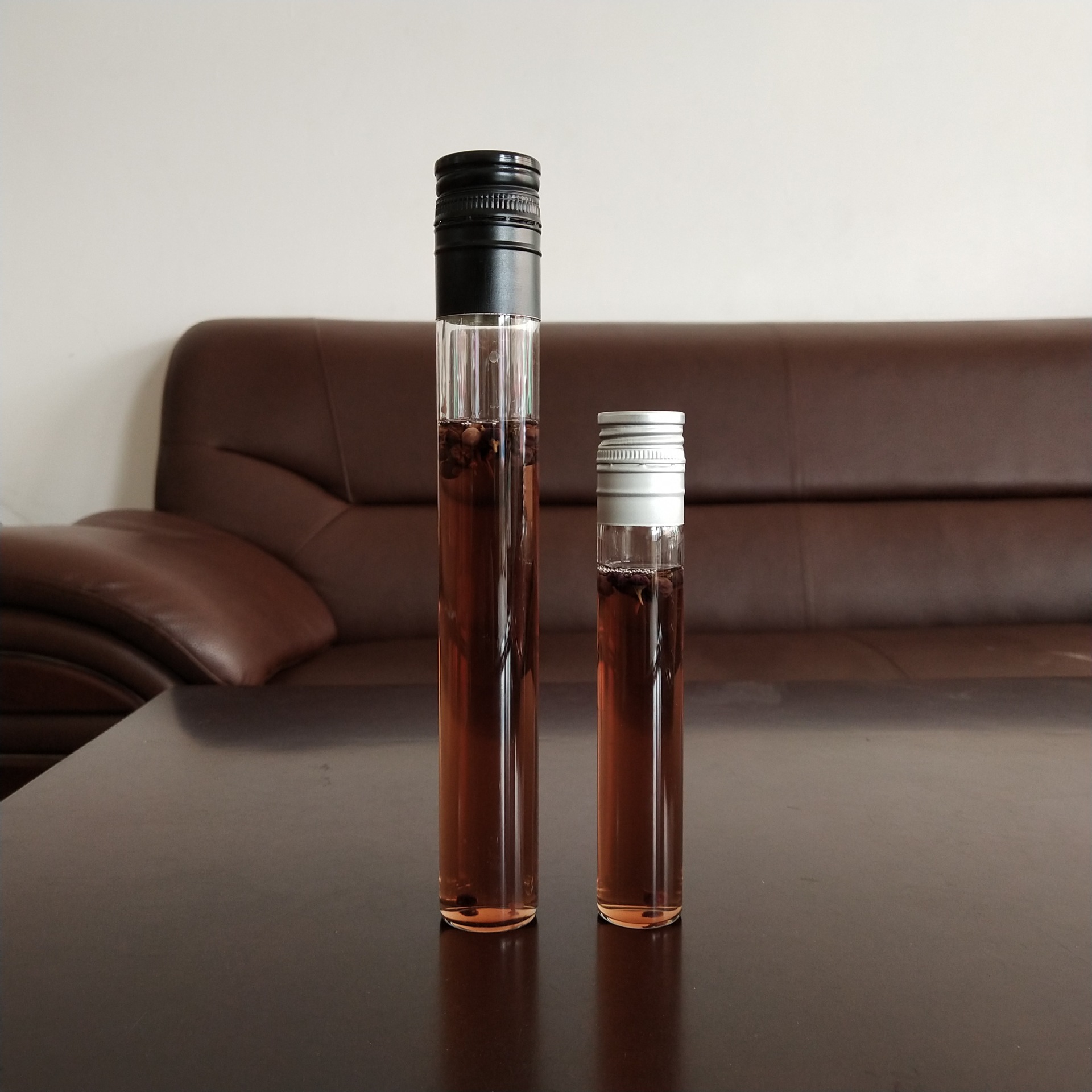 50ml 100ml Tube Glass Wine Bottle Liquor Whisky Cocktail Flavoured Vodka  Bottles With TE Aluminum Screw Cap