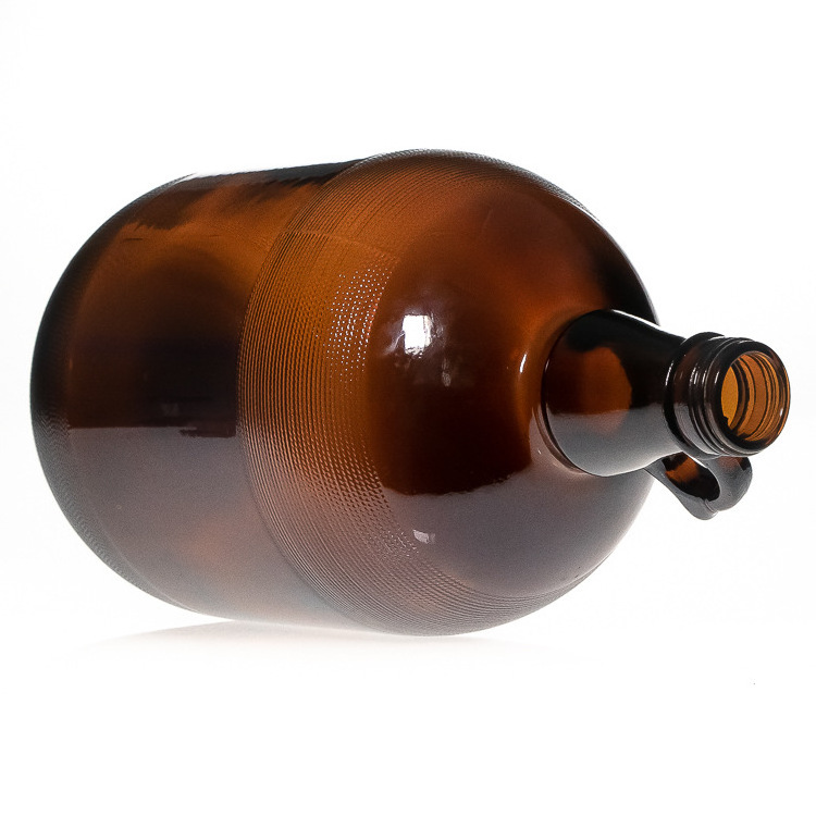 1 Gallon Amber Glass storage Jug With Finger Handle