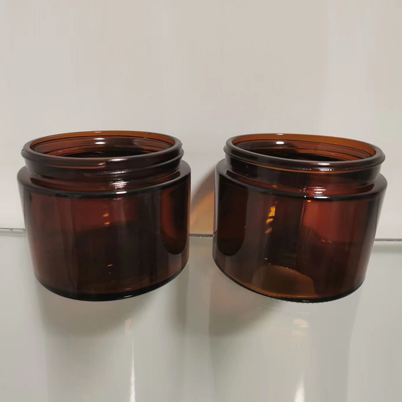 16oz 500ml amber glass candle jars wide mouth glass jar for candles