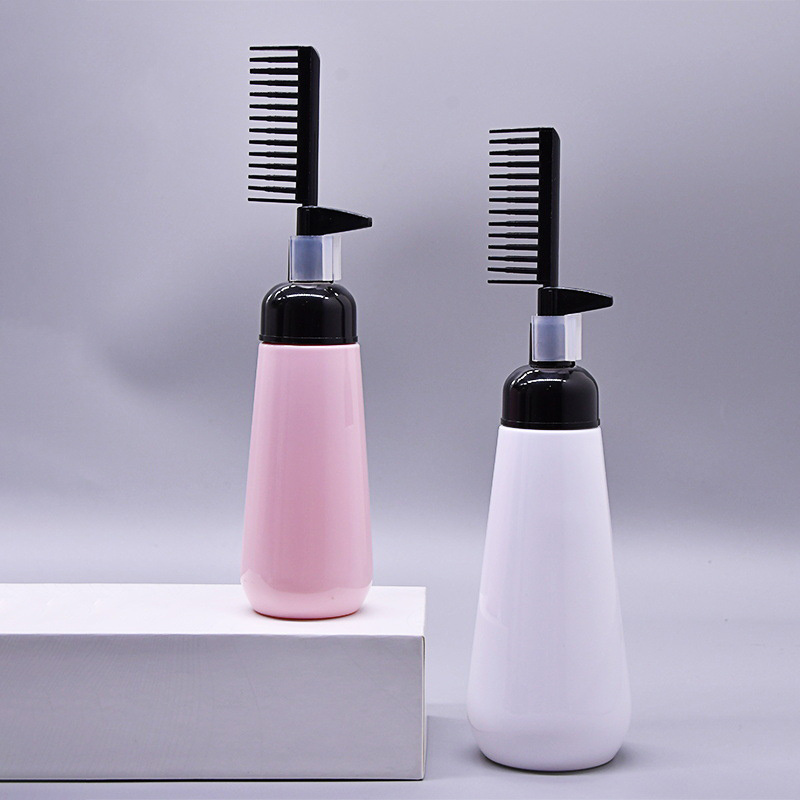 Wholesale 150ml 250ml Plastic Empty Hair Styling Tool Hair Oil Applicator Bottle With Comb For Hair