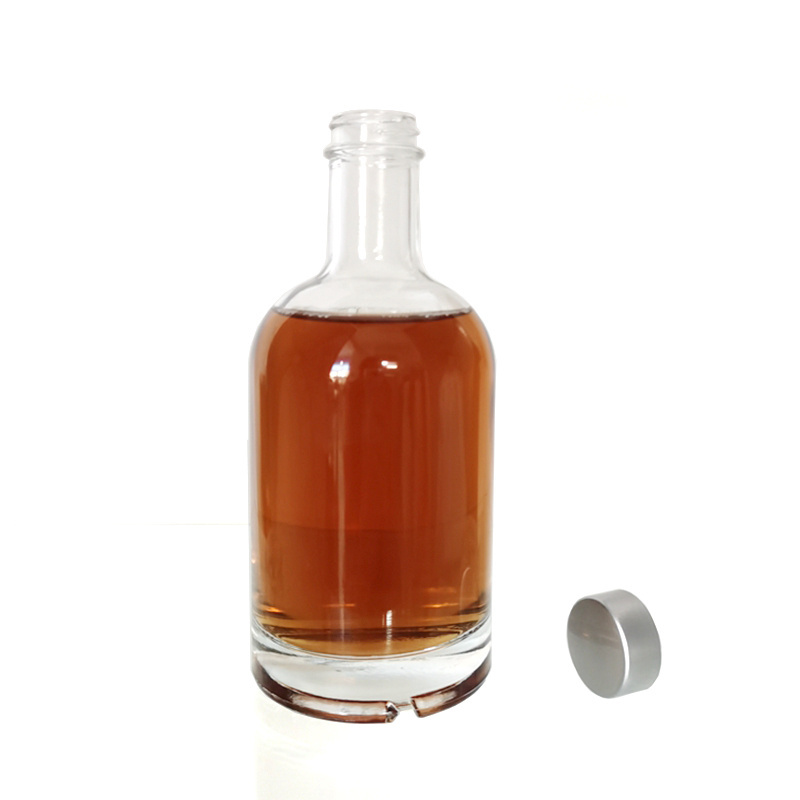 375ml 12.7oz high flint glass vodka/whisky gin bottle with screw cap