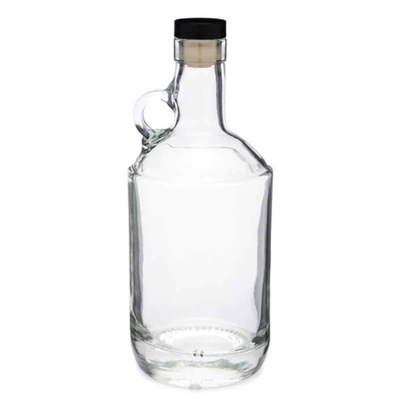 750 ml Clear Glass Moonshine Liquor Jugs (Bar Top Cork)