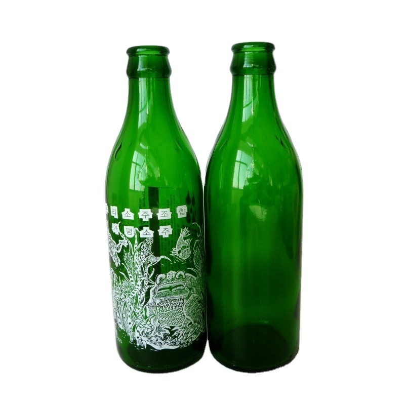 Factory wholesale high quality 350ml beverage dark green glass bottle 375ml green beer bottle glass soda bottle