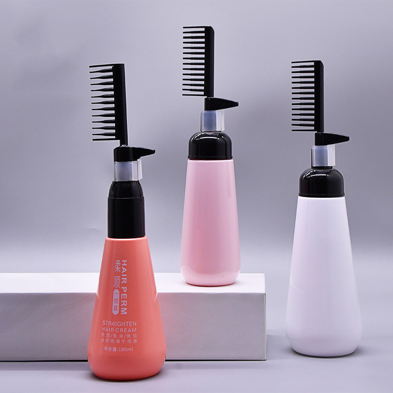 Wholesale 150ml 250ml Plastic Empty Hair Styling Tool Hair Oil Applicator Bottle With Comb For Hair