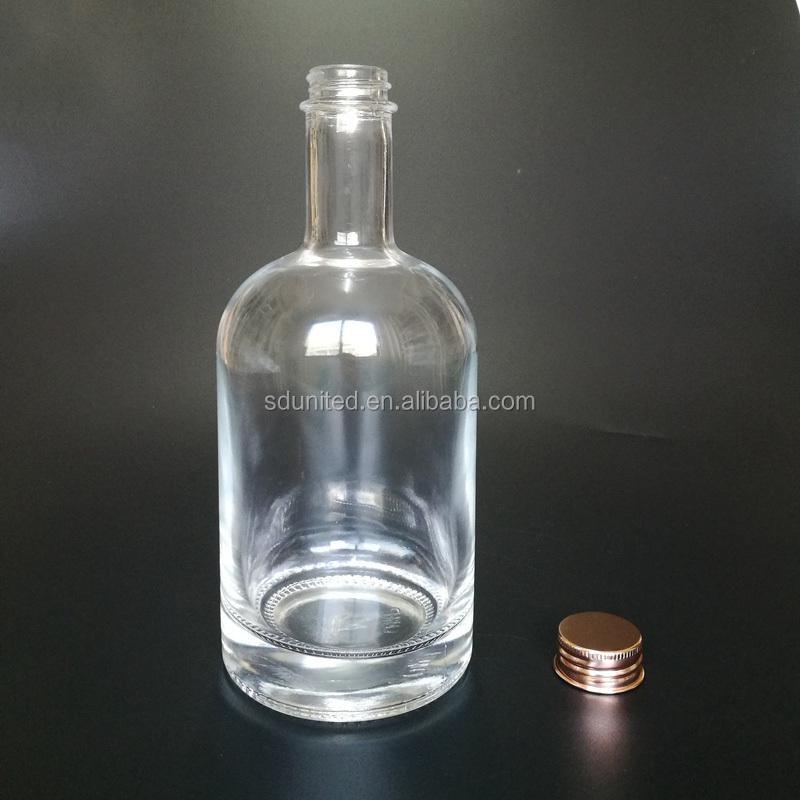 500ml clear glass vodka/whisky gin bottle with screw cap