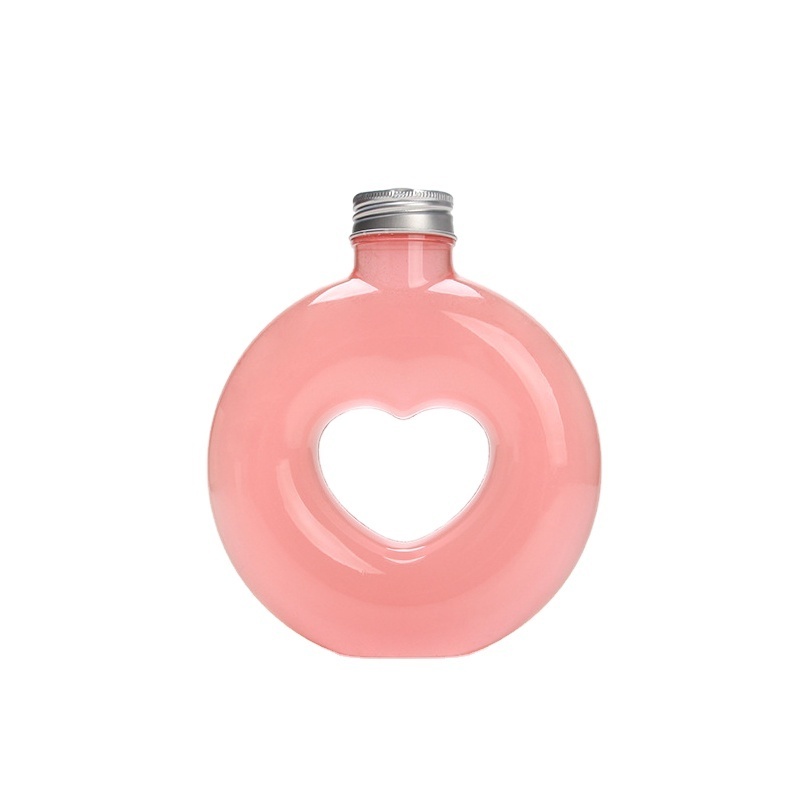 500ml 16oz New Design PET Heart Shape Bottle for BubbleBoba Juice