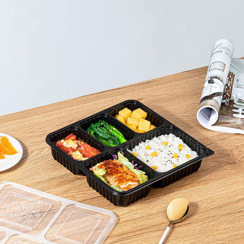 1 2 3 4 5 Compartment Pla Compostable Microwavable Plastic Lunch Food Container Takeaway Box