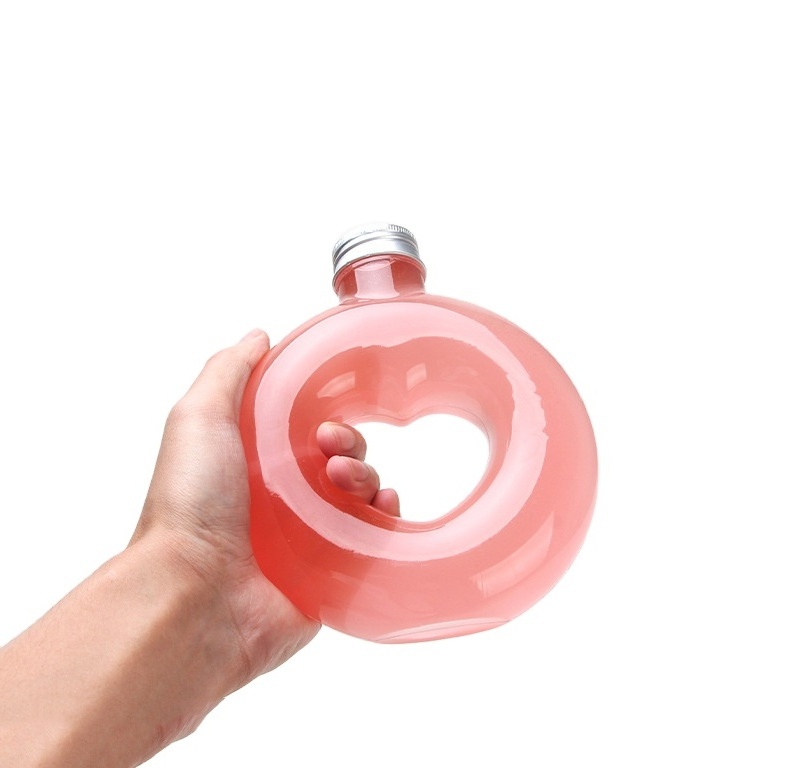 500ml 16oz New Design PET Heart Shape Bottle for BubbleBoba Juice