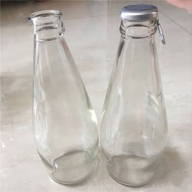 290ml Clear Glass Bottle Basil Seed Drink With Lids And Ring Pull Caps,Crown Caps