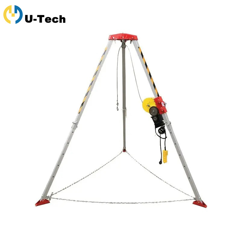 Heavy load three leg telescopic lifting safety rescue tripod mining rescue tripod