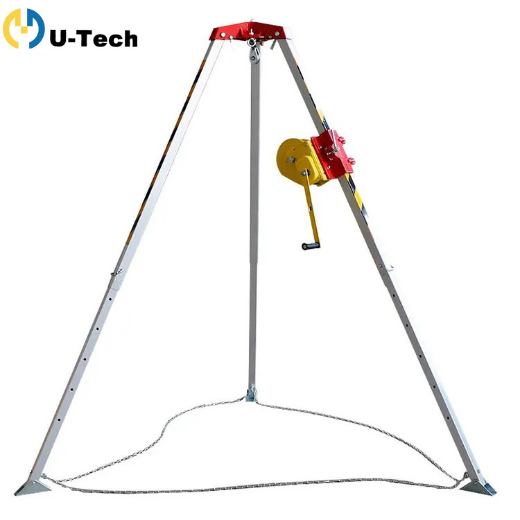 Heavy load three leg telescopic lifting safety rescue tripod mining rescue tripod