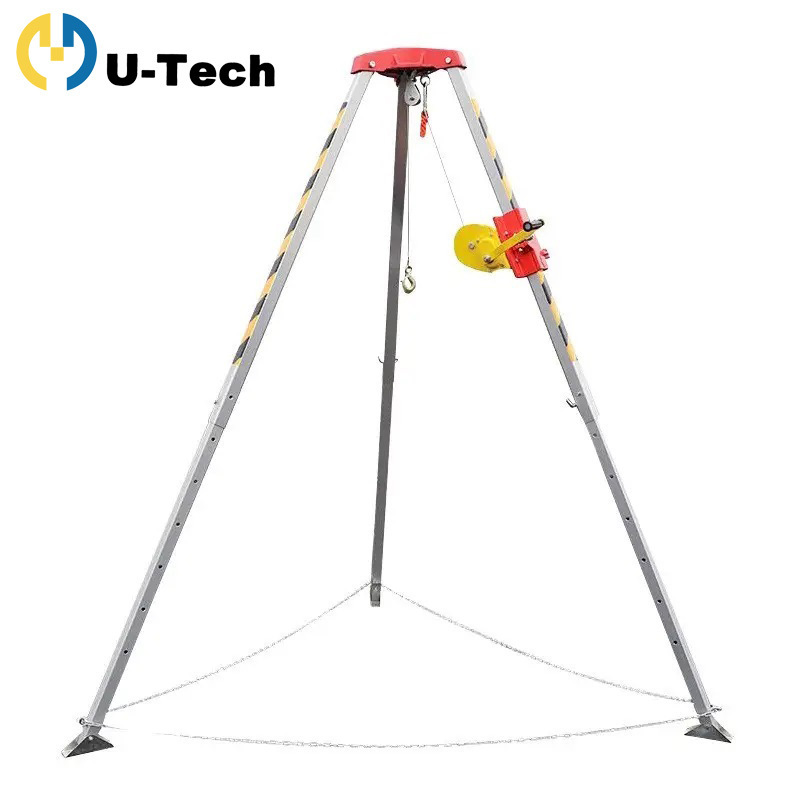 Heavy load three leg telescopic lifting safety rescue tripod mining rescue tripod