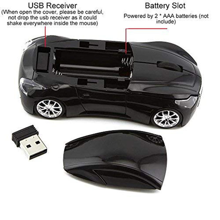 2.4GHz 3D Car Shape Wireless Optical Mouse USB Gaming Mouse with Receiver for PC Laptop