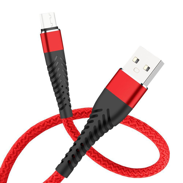 Nylon Braided USB Cable Unbreakable 2.4A Fast Charging Data Phone Cable Micro USB Cable Charger for iphone Samsung Type c